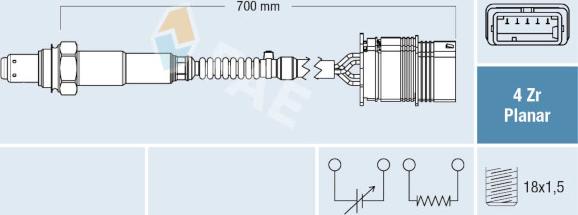 FAE 77760 - Лямбда-зонд, датчик кисню autozip.com.ua