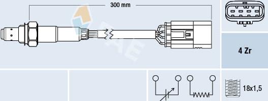 FAE 77763 - Лямбда-зонд, датчик кисню autozip.com.ua