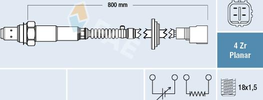 FAE 77709 - Лямбда-зонд, датчик кисню autozip.com.ua