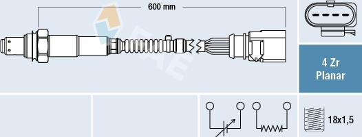 FAE 77704 - Лямбда-зонд, датчик кисню autozip.com.ua