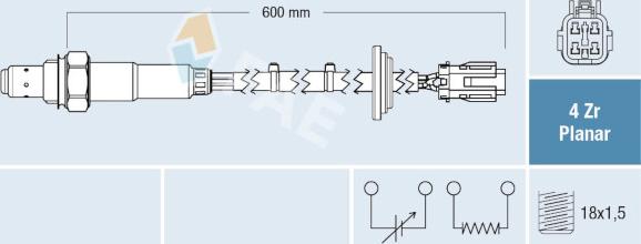 FAE 77701 - Лямбда-зонд, датчик кисню autozip.com.ua