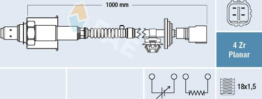 FAE 77703 - Лямбда-зонд, датчик кисню autozip.com.ua