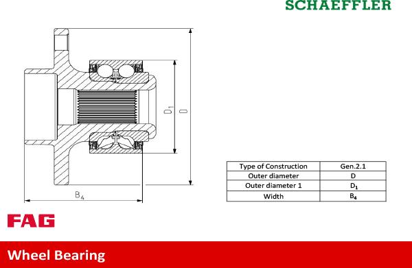 FAG 713 6108 20 - Підшипник ступиці перед. Skoda 1.4-1.9 Tdi Fabia 99-. Fabia II 06-. Roomster 06- autozip.com.ua