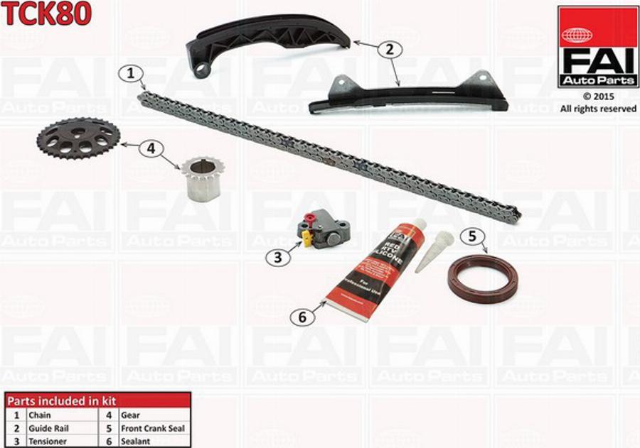 FAI TCK80 - Комплект ланцюга приводу распредвала autozip.com.ua