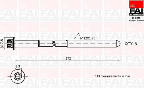 FAI AutoParts B1060 - Комплект болтів головки циліндрів autozip.com.ua