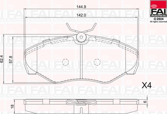 FAI BP144 - Гальмівні колодки, дискові гальма autozip.com.ua