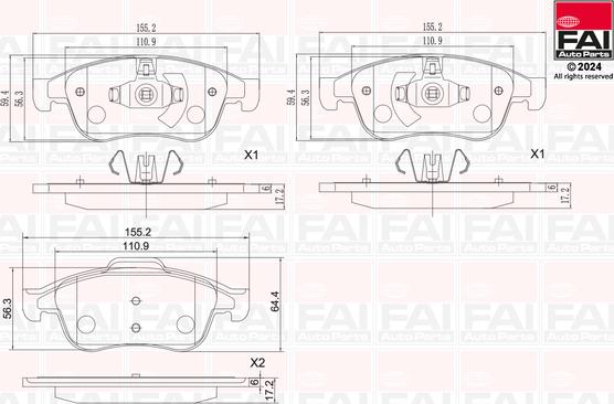FAI BP139 - Гальмівні колодки, дискові гальма autozip.com.ua