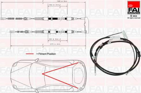 FAI AutoParts FBC0091 - Трос, гальмівна система autozip.com.ua