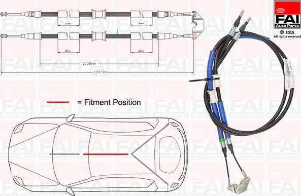 FAI AutoParts FBC0053 - Трос, гальмівна система autozip.com.ua