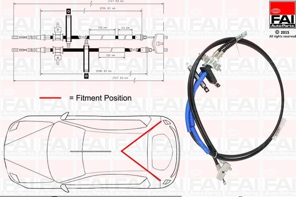 FAI AutoParts FBC0052 - Трос, гальмівна система autozip.com.ua