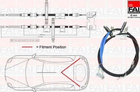 FAI AutoParts FBC0057 - Трос, гальмівна система autozip.com.ua