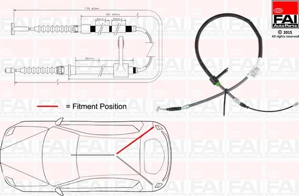 FAI AutoParts FBC0003 - Трос, гальмівна система autozip.com.ua