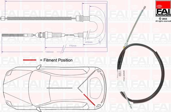 FAI AutoParts FBC0019 - Трос, гальмівна система autozip.com.ua