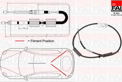 FAI AutoParts FBC0035 - Трос, гальмівна система autozip.com.ua