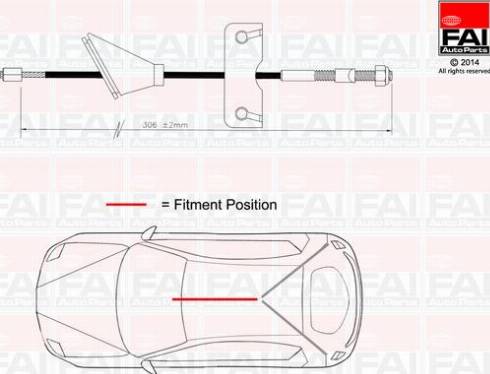 FAI AutoParts FBC0036 - Трос, гальмівна система autozip.com.ua