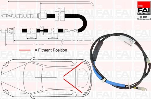 FAI AutoParts FBC0037 - Трос, гальмівна система autozip.com.ua