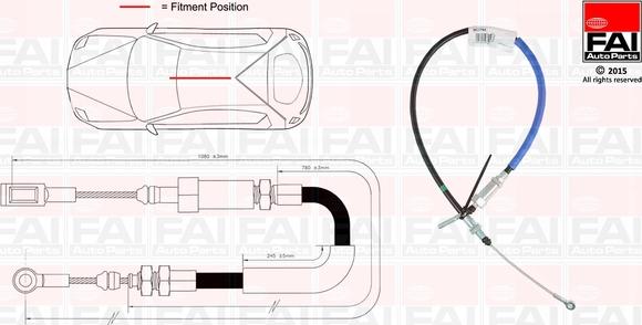 FAI AutoParts FBC0021 - Трос, гальмівна система autozip.com.ua