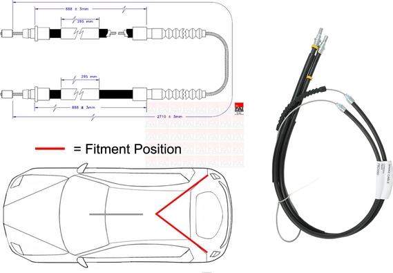 FAI AutoParts FBC0022 - Трос, гальмівна система autozip.com.ua