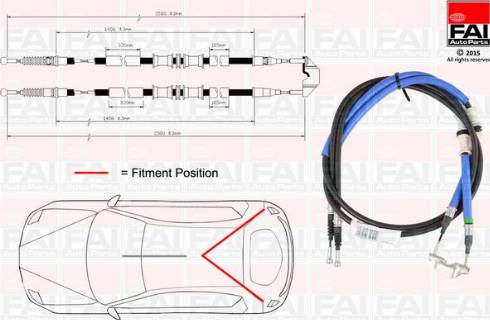 FAI AutoParts FBC0075 - Трос, гальмівна система autozip.com.ua