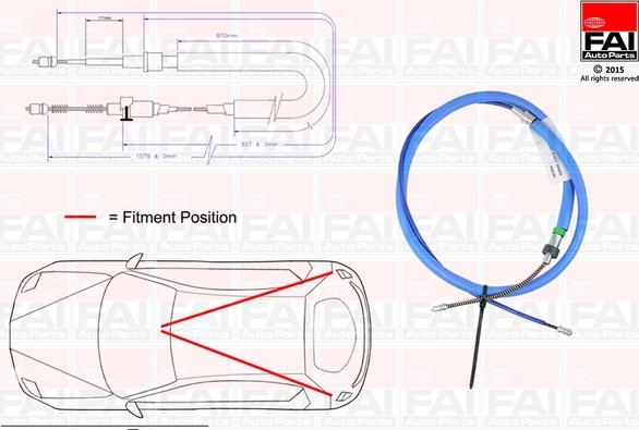 FAI AutoParts FBC0150 - Трос, гальмівна система autozip.com.ua