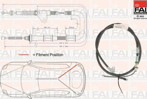 FAI AutoParts FBC0153 - Трос, гальмівна система autozip.com.ua