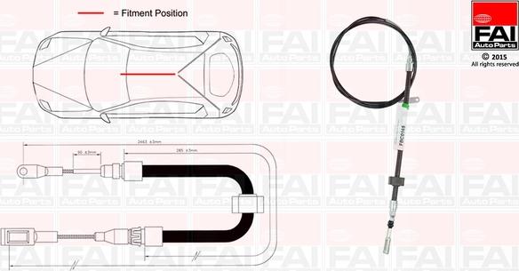 FAI AutoParts FBC0165 - Трос, гальмівна система autozip.com.ua