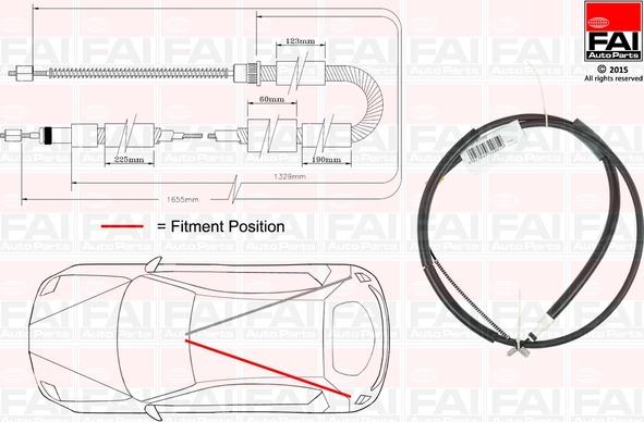 FAI AutoParts FBC0111 - Трос, гальмівна система autozip.com.ua