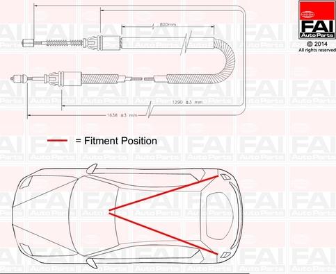 FAI AutoParts FBC0117 - Трос, гальмівна система autozip.com.ua