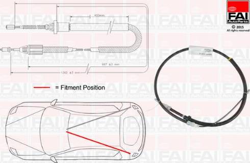 FAI AutoParts FBC0137 - Трос, гальмівна система autozip.com.ua