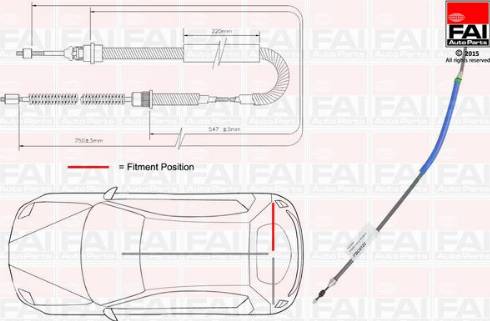 FAI AutoParts FBC0122 - Трос, гальмівна система autozip.com.ua