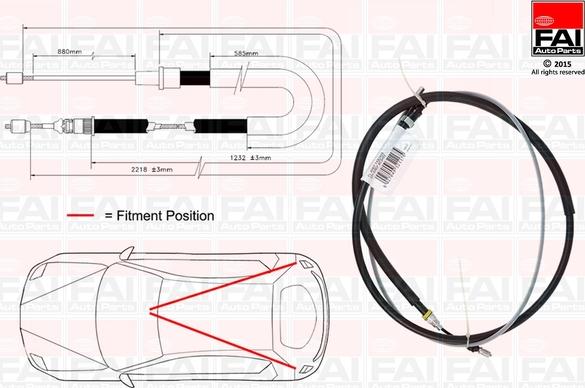 FAI AutoParts FBC0170 - Трос, гальмівна система autozip.com.ua