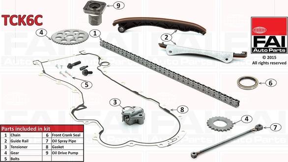 FAI AutoParts TCK6C - Комплект ланцюга приводу распредвала autozip.com.ua