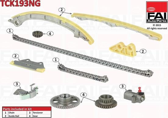 FAI AutoParts TCK193NG - Комплект ланцюга приводу распредвала autozip.com.ua