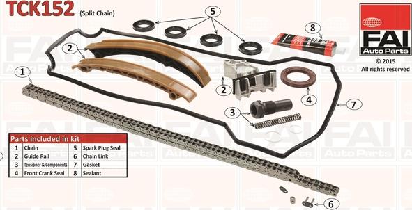 FAI AutoParts TCK152 - Комплект ланцюга приводу распредвала autozip.com.ua