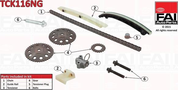 FAI AutoParts TCK116NG - Комплект ланцюга приводу распредвала autozip.com.ua