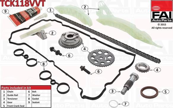 FAI AutoParts TCK118VVT - Комплект ланцюга приводу распредвала autozip.com.ua