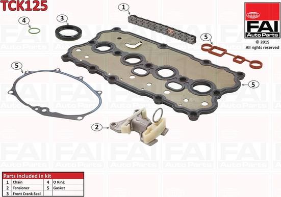 FAI AutoParts TCK125 - Комплект ланцюга приводу распредвала autozip.com.ua