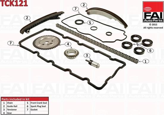 FAI AutoParts TCK121 - Комплект ланцюга приводу распредвала autozip.com.ua