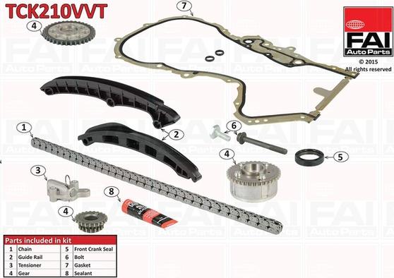 FAI AutoParts TCK210VVT - Комплект ланцюга приводу распредвала autozip.com.ua