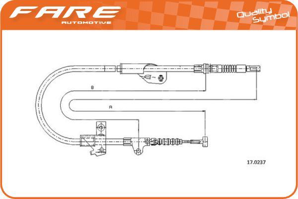 FARE SA 18544 - Трос, гальмівна система autozip.com.ua