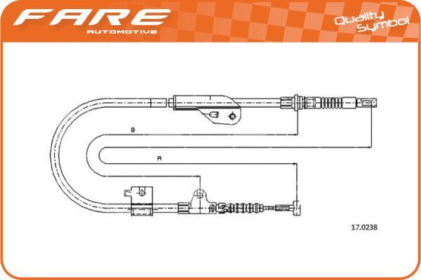 FARE SA 18545 - Трос, гальмівна система autozip.com.ua