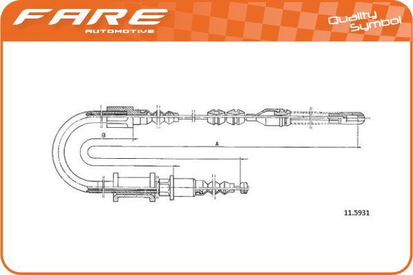 FARE SA 18635 - Трос, гальмівна система autozip.com.ua