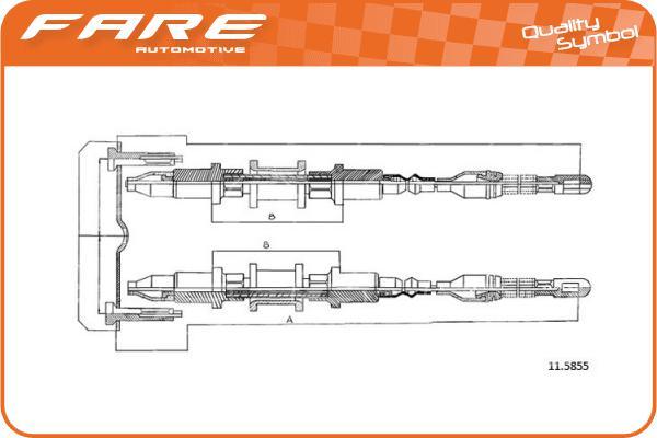 FARE SA 18638 - Трос, гальмівна система autozip.com.ua