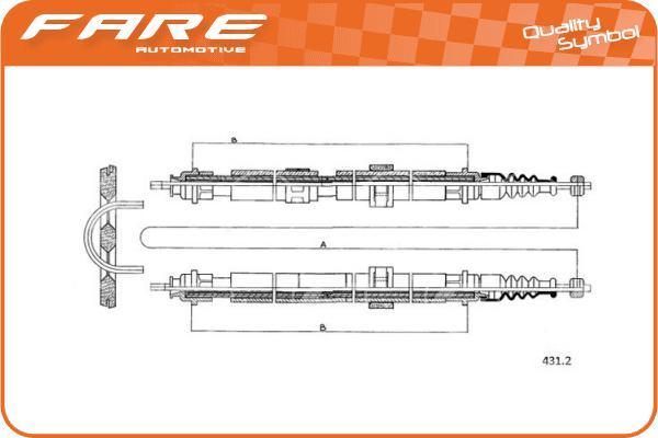 FARE SA 18037 - Трос, гальмівна система autozip.com.ua