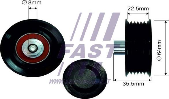 Fast FT44593 - Паразитний / провідний ролик, поліклиновий ремінь autozip.com.ua