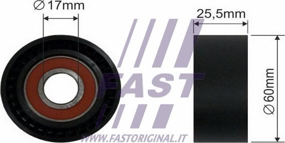 Fast FT44534 - Паразитний / провідний ролик, поліклиновий ремінь autozip.com.ua