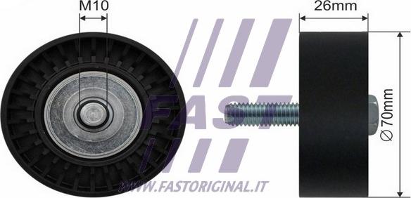 Fast FT44530 - Паразитний / провідний ролик, поліклиновий ремінь autozip.com.ua