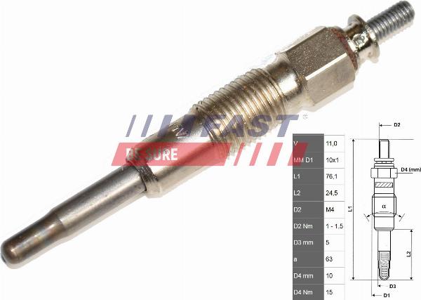 Fast FT82705 - Свічка розжарювання autozip.com.ua