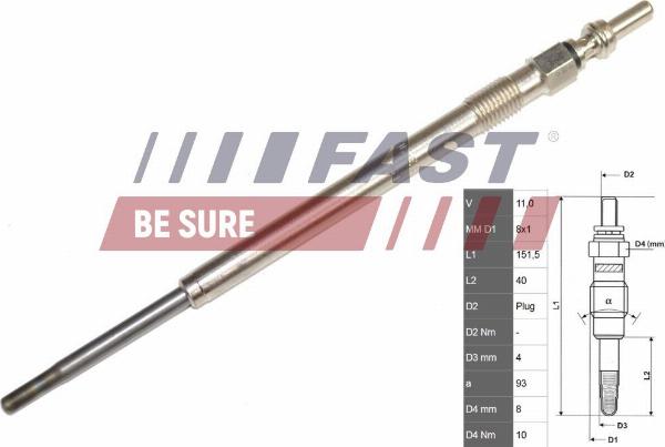 Fast FT82706 - Свічка розжарювання autozip.com.ua