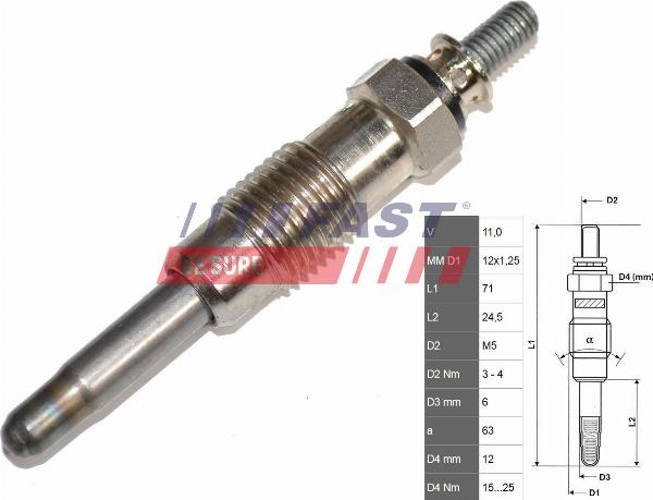 Fast FT82710 - Свічка розжарювання autozip.com.ua